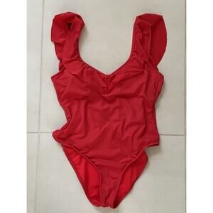 Kenneth Cole Swim One Piece Swimsuit Ruffled Scoop Neck Swimwear